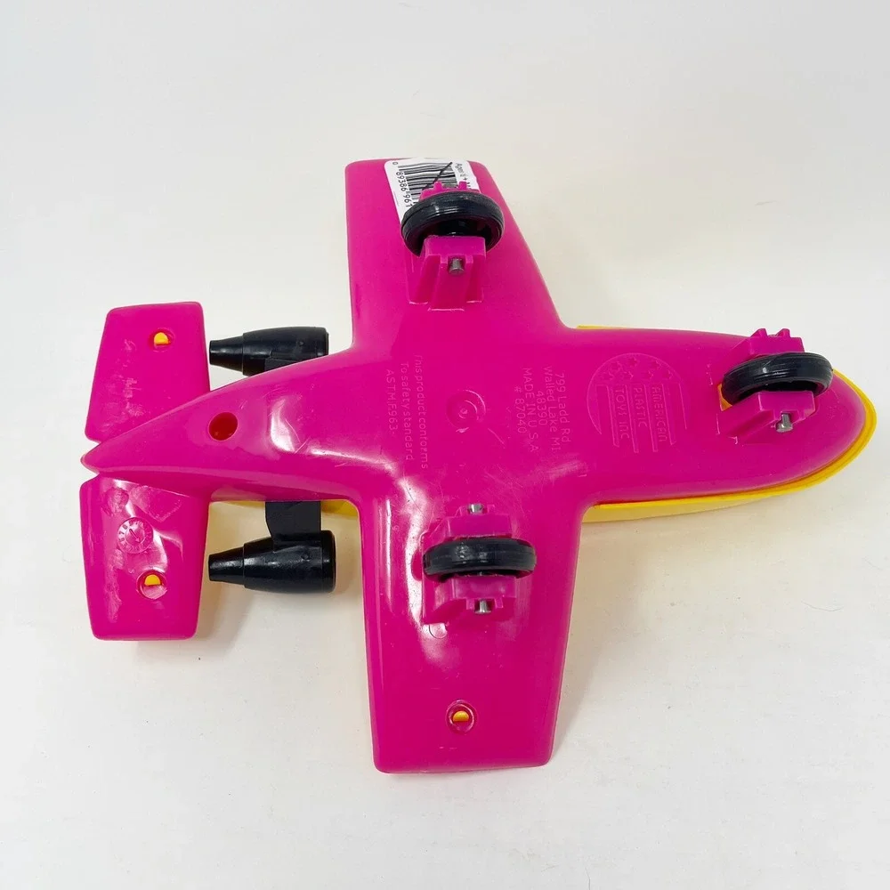 American Plastic‎ Toys Sea Plane Airplane Toy Vintage Bath Elf Made In USA Pink